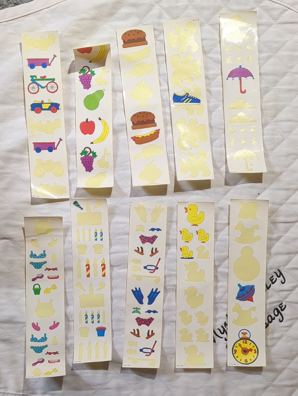 10pc LVC 1988 Vintage Collectible Sticker Sheets Nostalgia Fun Colorful Classic